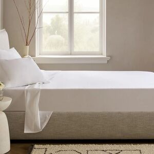 QUINCE Classic Organic Percale Sheet Set (Flat & PCs) King White 4688